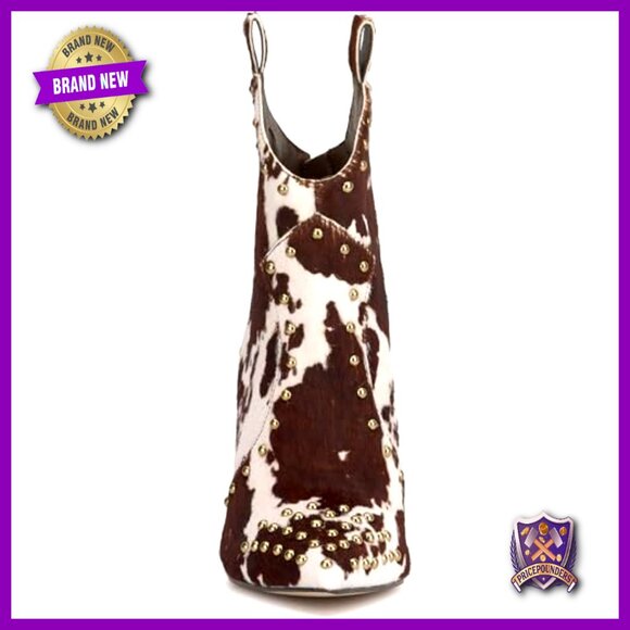 Leather Western Stiletto Booties, 4-Inch Heel, Pointed Toe - Picture 2 of 7